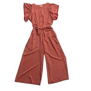 Max Studio Women's Spice Pink Floral Jumpsuit Size Large New $118